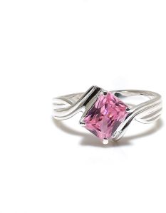 Lab Created Sterling Silver Morganite Gemstone Ring