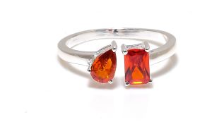 Orange Topaz Gemstone Toi Et Moi Ring