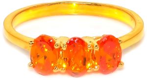 Oval Shape Sterling Silver Orange Topaz Gemstone Ring