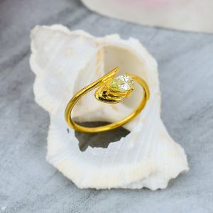 Pear Cut Sterling Silver Lemon Topaz Gemstone Ring
