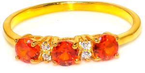 Sterling Silver Orange Topaz Gemstone Ring