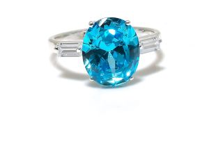 Sterling Silver Oval Cut Blue Topaz Gemstone Ring
