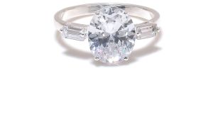 Sterling Silver Oval Cut Zircon Gemstone Ring
