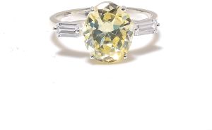 Sterling Silver Oval Lemon Topaz Gemstone Ring