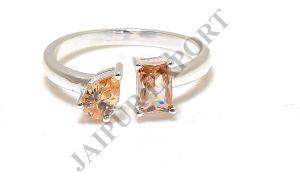 Golden Topaz Gemstone Toi Et Moi Ring