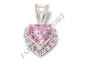 Heart Shape Sterling Silver Morganite Gemstone Pendant