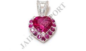 Heart Shape Sterling Silver Ruby Gemstone Pendant