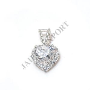 Heart Shape Sterling Silver Zircon Gemstone Pendant