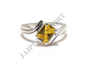 Lab Created Sterling Silver Citrine Gemstone Ring