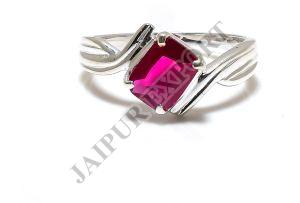 Lab Created Sterling Silver Ruby Gemstone Ring