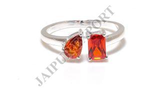 Orange Topaz Gemstone Toi Et Moi Ring