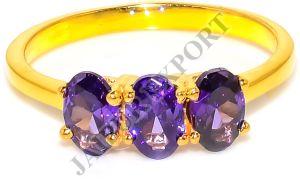 Oval Shape Sterling Silver Amethyst Gemstone Ring