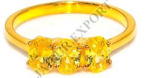 Oval Shape Sterling Silver Citrine Gemstone Ring