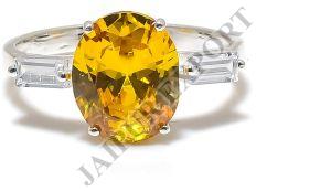 Sterling Silver Oval Cut Citrine Gemstone Ring