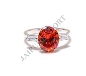 Sterling Silver Oval Garnet Gemstone Ring