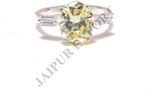 Sterling Silver Oval Lemon Topaz Gemstone Ring