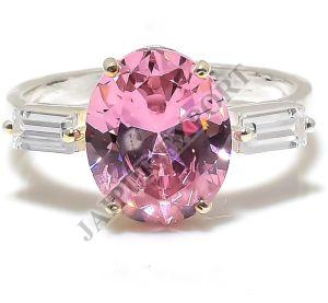 Sterling Silver Oval Morganite Gemstone Ring