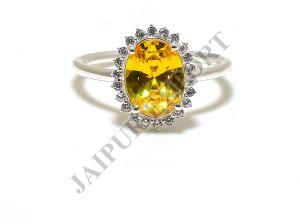 Sterling Silver Oval Shape Citrine Gemstone Ring