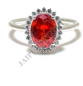 Sterling Silver Oval Shape Orange Topaz Gemstone Ring