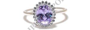 Sterling Silver Oval Shape Purple Amethyst Gemstone Ring