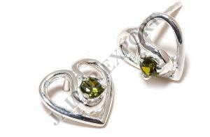 Sterling Silver Peridot Gemstone Stud Earrings