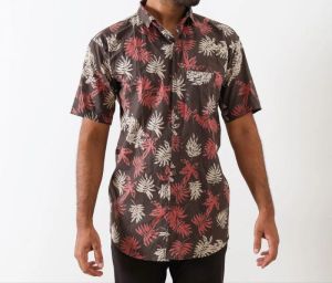 Men Brown Printed Cotton Shirt