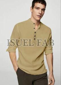 Mens Plain Full Sleeves Kurta Shirt