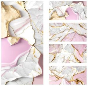 Classic Pink Gold Golden Series Vitrified Tile