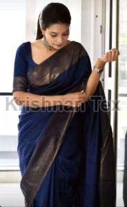 Ladies Tussar Silk Plain Sarees