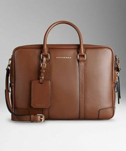 Brown NDM Leather Office Bag