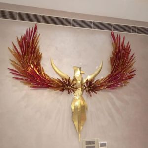 Iron Golden Metal Birds Wall Art