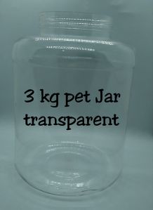 3 Kg Transparent PET Protein Jars