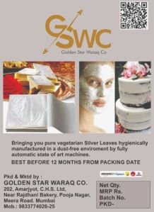 Non Toxic &AMP; Tasteless Silver Leaves