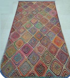 Jute Rectangular Braided Chindi Rug