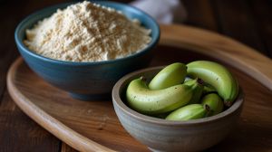 Organic green banana powder