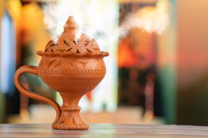 handcrafted terracotta guggal loban burner