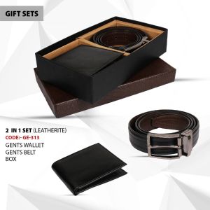 2-in-1  Set (Leatherite) Gent Wallet with Belt