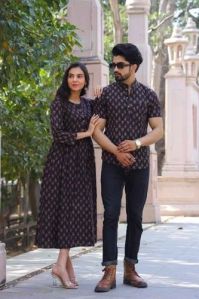 Cotton Mens Kurta & Ladies Frock Couple Combo