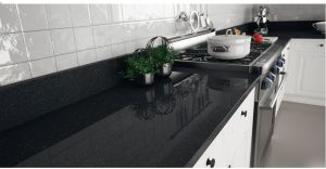 R Black Blue Dot Granite