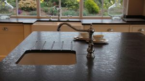 R Black Blue Dot Granite