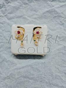 Ladies Morden Gold Ear Studs