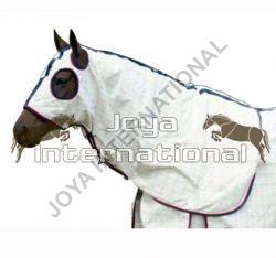 POLY COTTON HORSE RUG WITH HOOD SATIN LINED