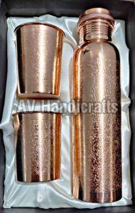 Designer Copper Etching Bottle Set