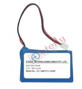 ET-LPM3.7V0.8AH-JST Prismatic Lithium Battery