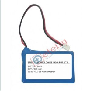 Prismatic Lithium Battery Pack 1000mAh 3.7V, JST2 Pin