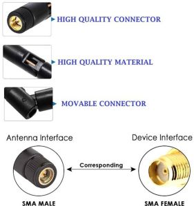 4G 3dBi Rubber Duck Antenna With SMA Male Movable Connector