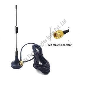 433MHz 3dBi Spring Magnetic Antenna with RG174 (L-3Mtr) Cable + SMA Male Connector