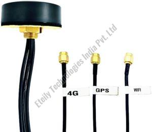 GPS+Wi-Fi+4G Combo Screwable Puck Antenna with RG-174 (L-3mtr )+ SMA (M) St 46MM