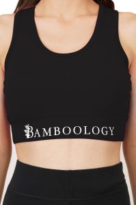 Bamboo Black Bold Sports Bra