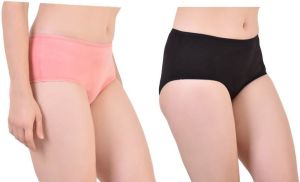 Bamboo Peach & Black Hipster Panty